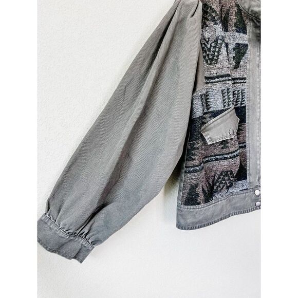 NWT! Mystree The Gia Jacquard Front Twill Aztec Vintage Print Jacket - Picture 3 of 8